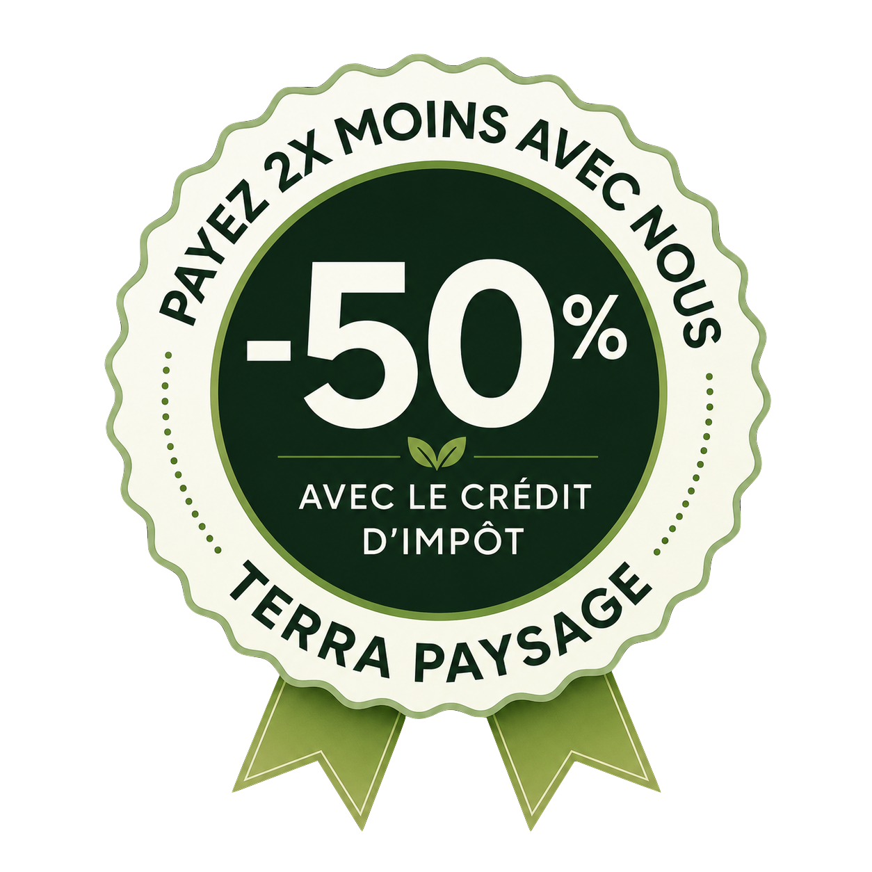Payez 50 % de moins avec le crédit d'impôt Terra Paysage
