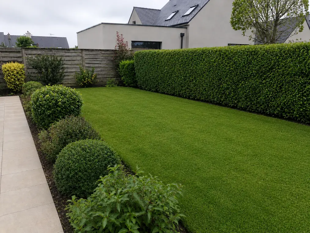 Jardin propre après un passage d'entretien mensuel à Saint-Grégoire